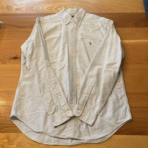 Men’s 15 1/2 Ralph Lauren classic button down, blue, white